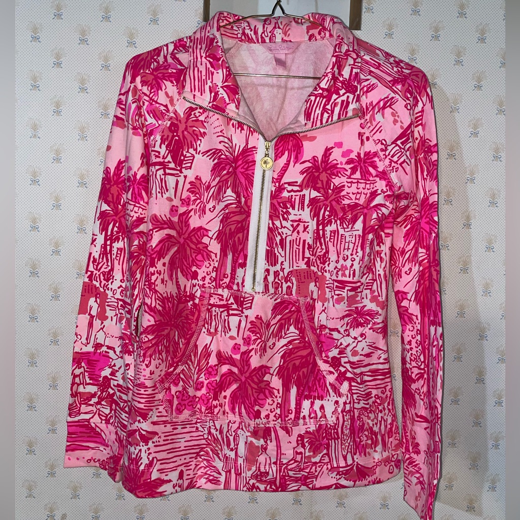 Lilly Pulitzer Skipper Popover Zip Up Sweater Pullover Jacket
